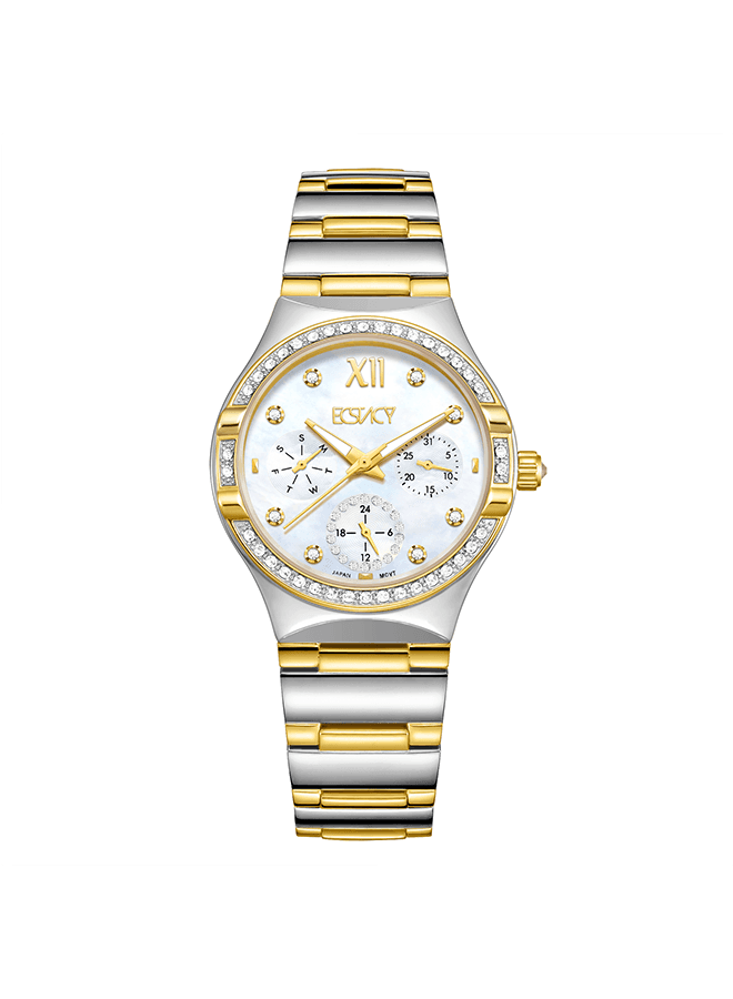 Ecstacy Women's Watch, Multi Function Display and Stainless Steel Strap - E23608-TBTM
