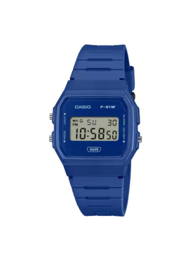 Casio Unisex Watch, Digital Display and Resin Strap - F-91WB-2A1DF