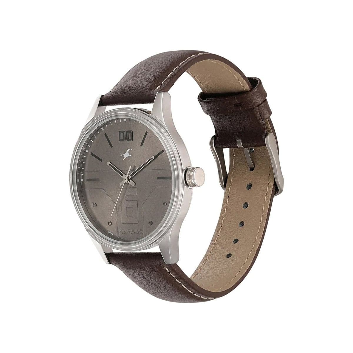 Fastrack Bare Basics Quartz Analog Brown Dial Leather Strap Watch for Guys