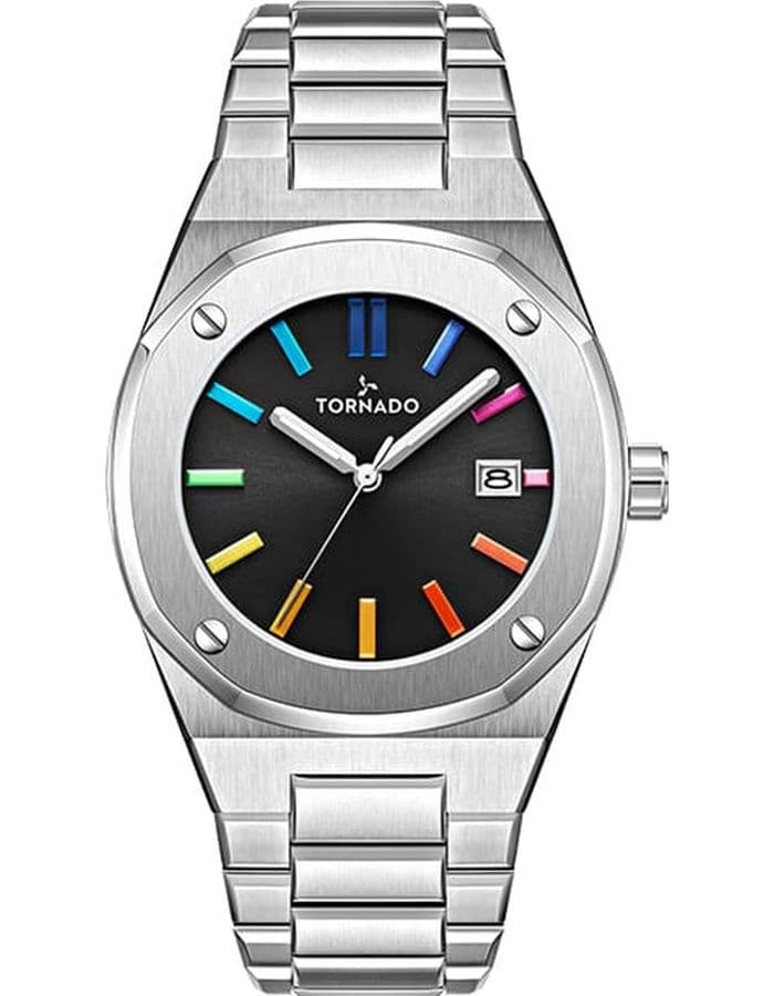 Tornado Aurora Twilight Men's Japan 2315 Movement Watch, Analog Display and Steel Strap - T23003-SBSB
