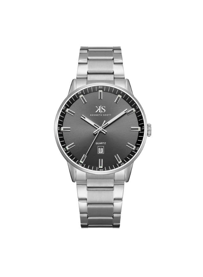 Kenneth Scott Men's Analog Black Dial Watch - K22010-SBSB