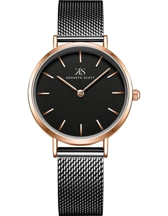 Kenneth Scott Women's Analog Black Dial Watch - K22519-KMBB