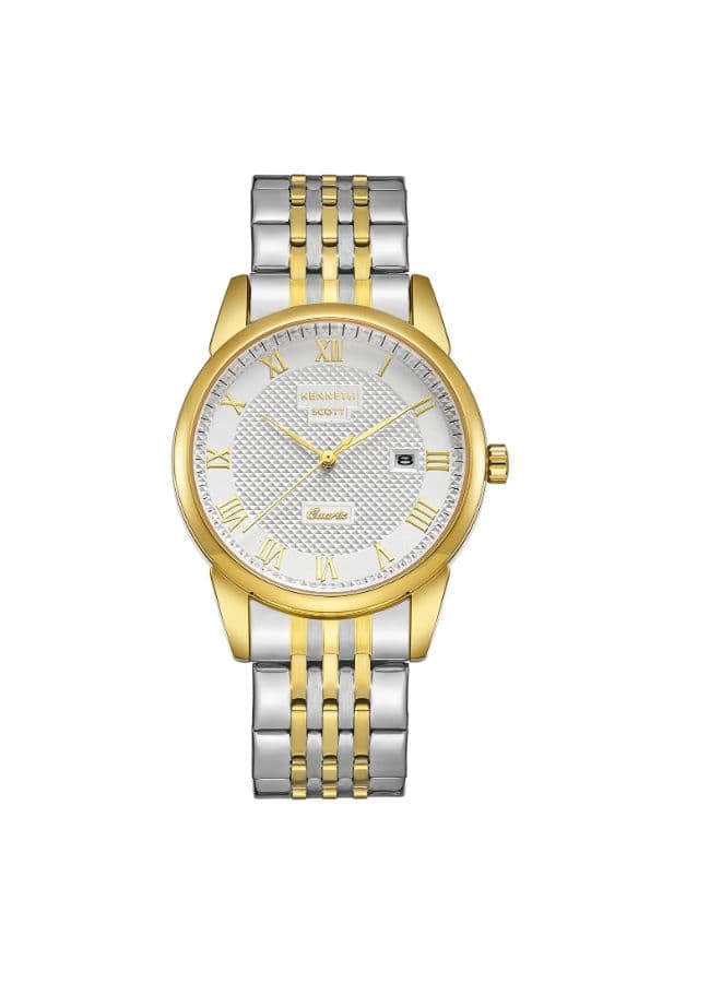 Kenneth Scott Men's Analog White Dial Watch - K23030-TBTW
