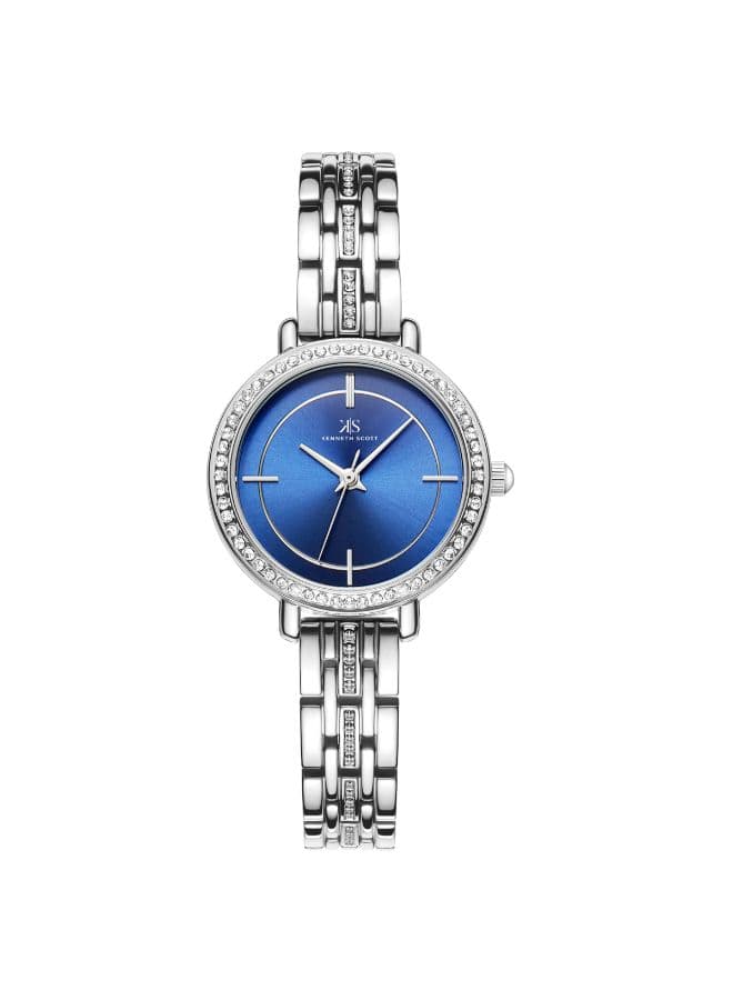 Kenneth Scott Women's Analog Blue Dial Watch - K23532-SBSN