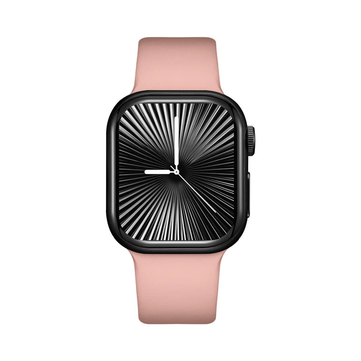 Kenneth Scott Smartwatch Square Black Silicon Strap With Interchangeable Pink Silicone Strap 42mm