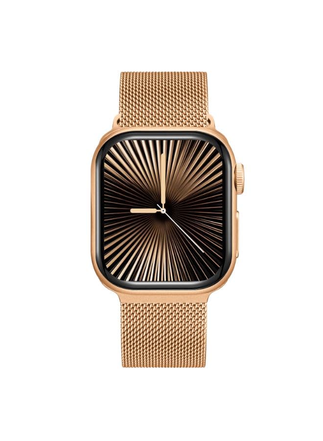 Kenneth Scott Smart Watch Square Black silicon strap with interchangeable Rose Gold Mesh Band 42mm