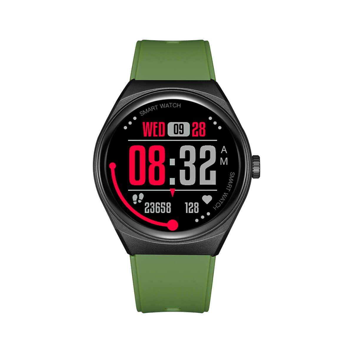 Kenneth Scott Smartwatch Round Black Silicon Strap With Interchangeable Green Silicon Strap 47.2mm