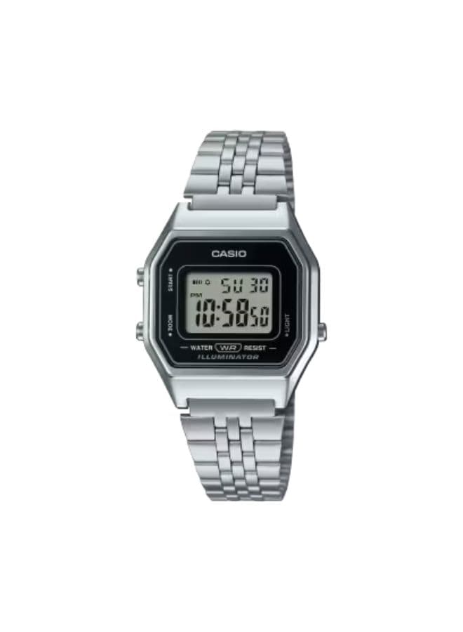 Casio Men's Watch, Digital Display and Stainless steel Strap - LA-680WA-1D