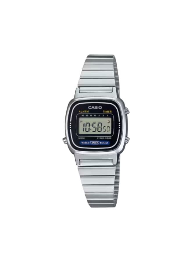 Casio Unisex Watch, Digital Display and Stainless steel Strap - LA670WA-1D