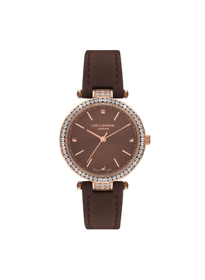 Lee Cooper Women's Watch, Analog Display and Leather Strap - LC07463.477