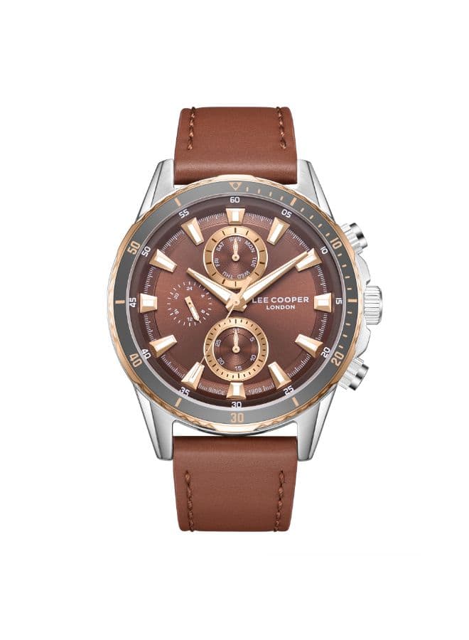 Lee Cooper Men's Watch, Multi Function Display and Leather Strap - LC08004.551