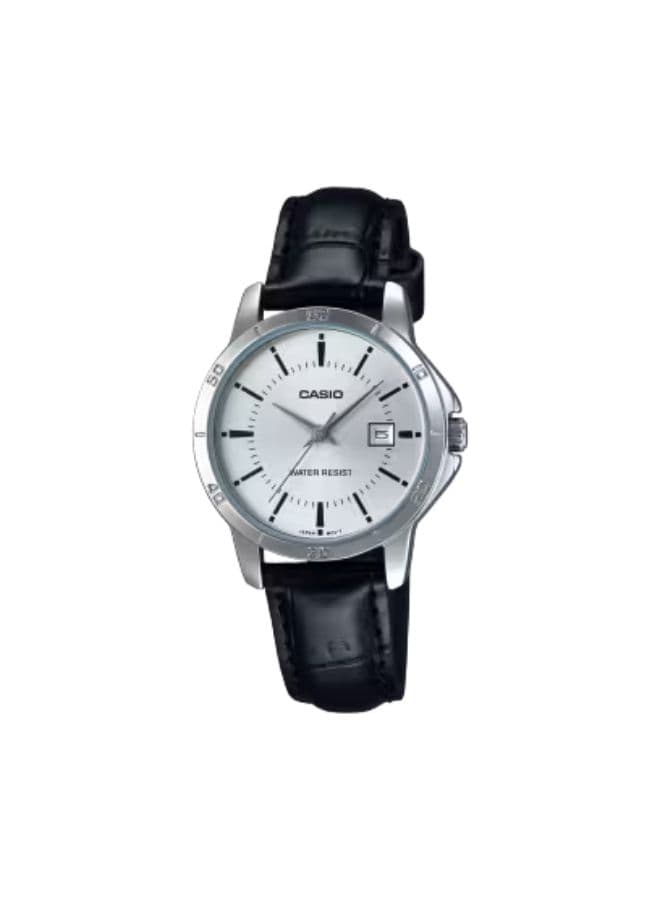 Casio Women's Watch, Analog Display and Leather Strap - LTP-V004L-7AUDF