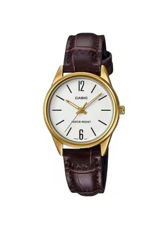 Casio Women's Watch, Analog Display and Leather Strap - LTP-V005GL-7B