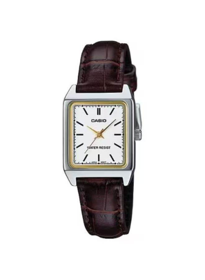 Casio Women's Watch, Analog Display and Leather Strap - LTP-V007L-7E2