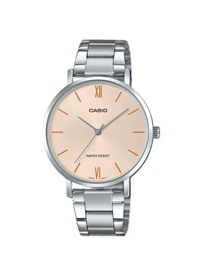Casio Women's Watch, Analog Display and Stainless Steel Strap - LTP-VT01D-4BUDF
