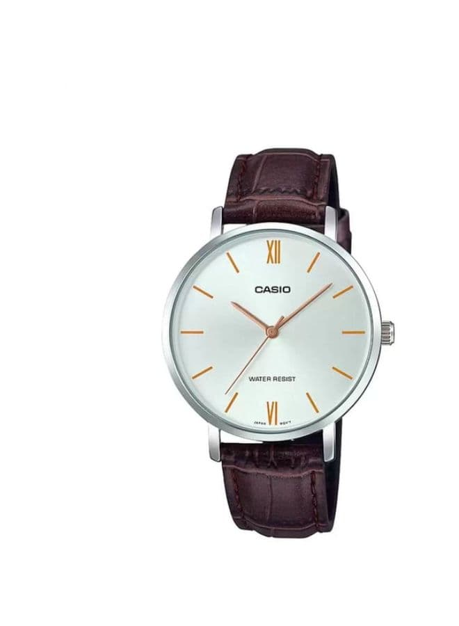 Casio Women's Watch, Analog Display and Leather Strap - LTP-VT01L-7B2UDF
