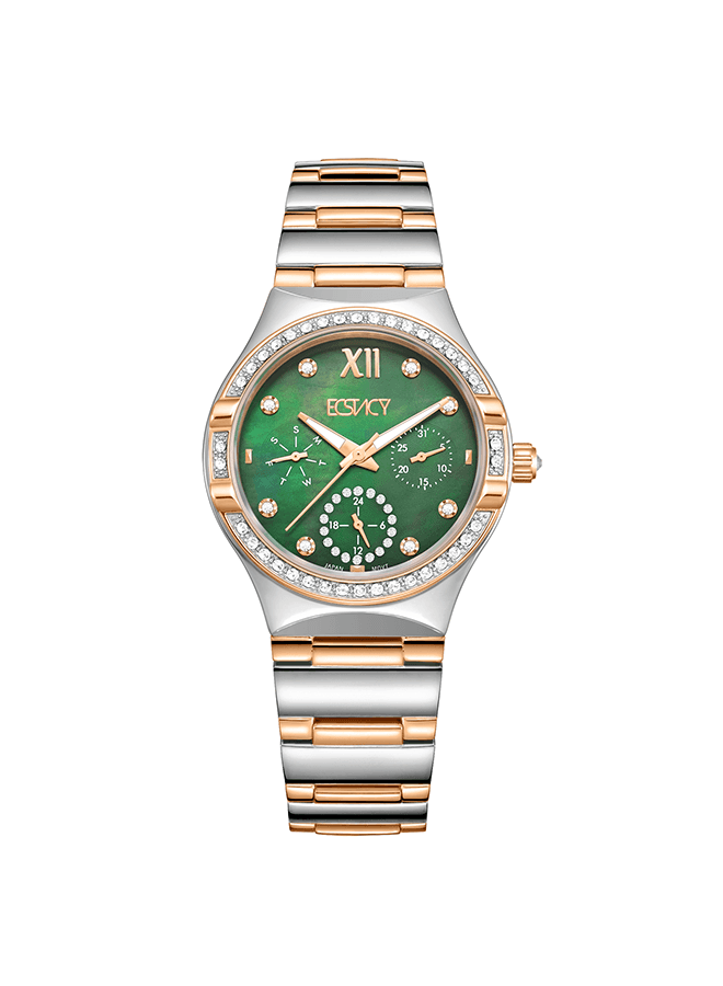 Ecstacy Women's Watch, Multi Function Display and Stainless Steel Strap - E23608-KBKMG