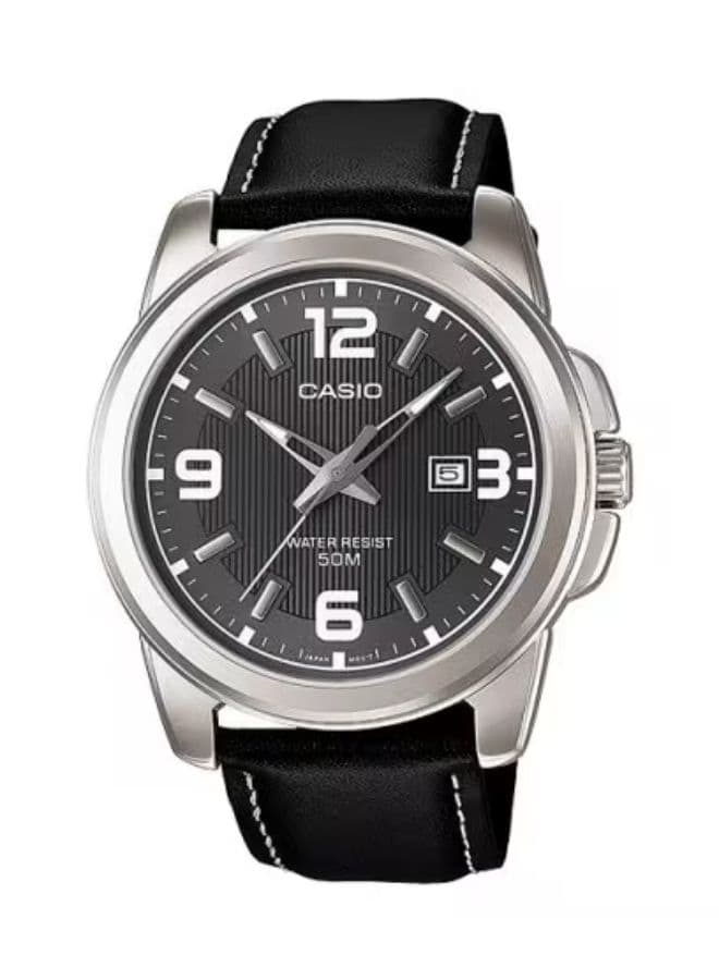 Casio Men's Watch, Analog Display and Leather Strap - MTP-1314L-8A