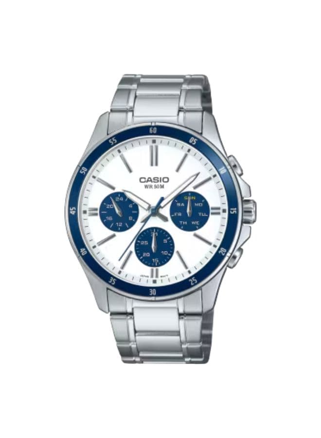 Casio Men's Watch, Analog Display and Stainless Steel Strap - MTP-1374D-7A2VDF