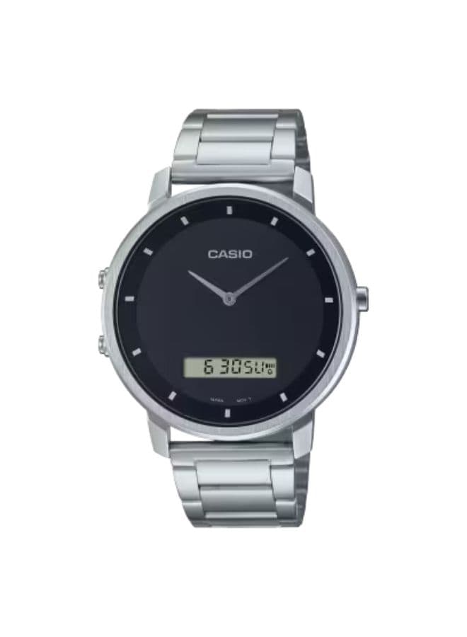 Casio Men's Watch, Analog-Digital Display and Stainless Steel Strap - MTP-B200D-1EDF