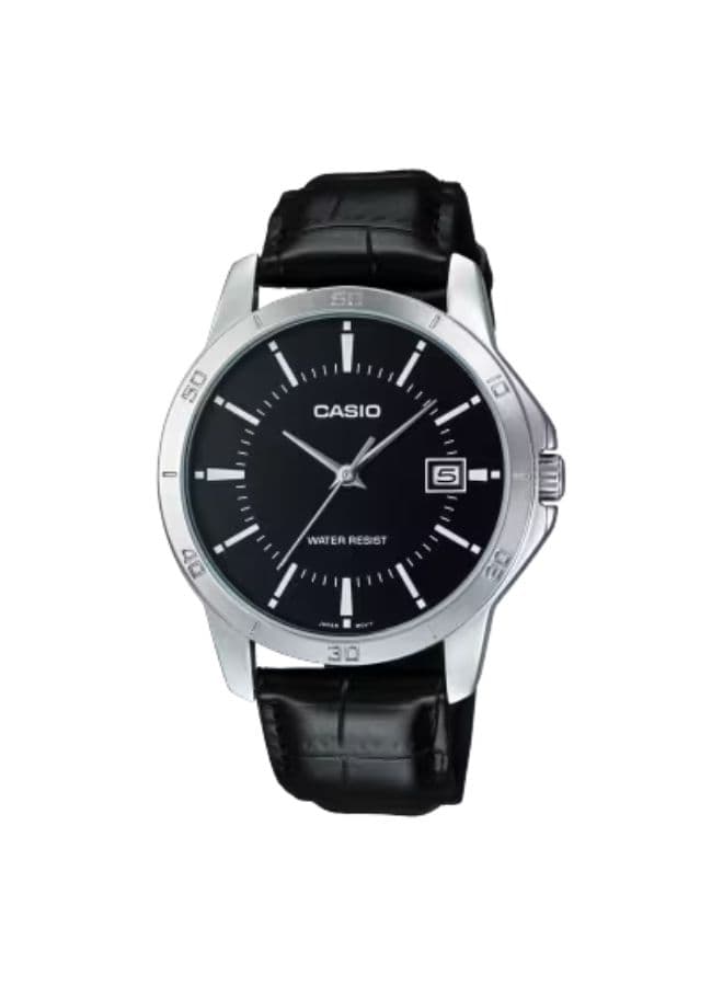 Casio Men's Watch, Analog Display and Leather Strap - MTP-V004L-1A