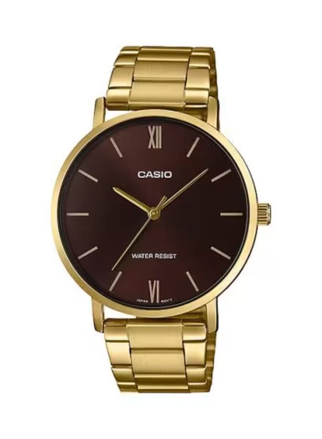 Casio Men's Watch, Analog Display and Stainless Steel Strap - MTP-VT01G-5BUDF