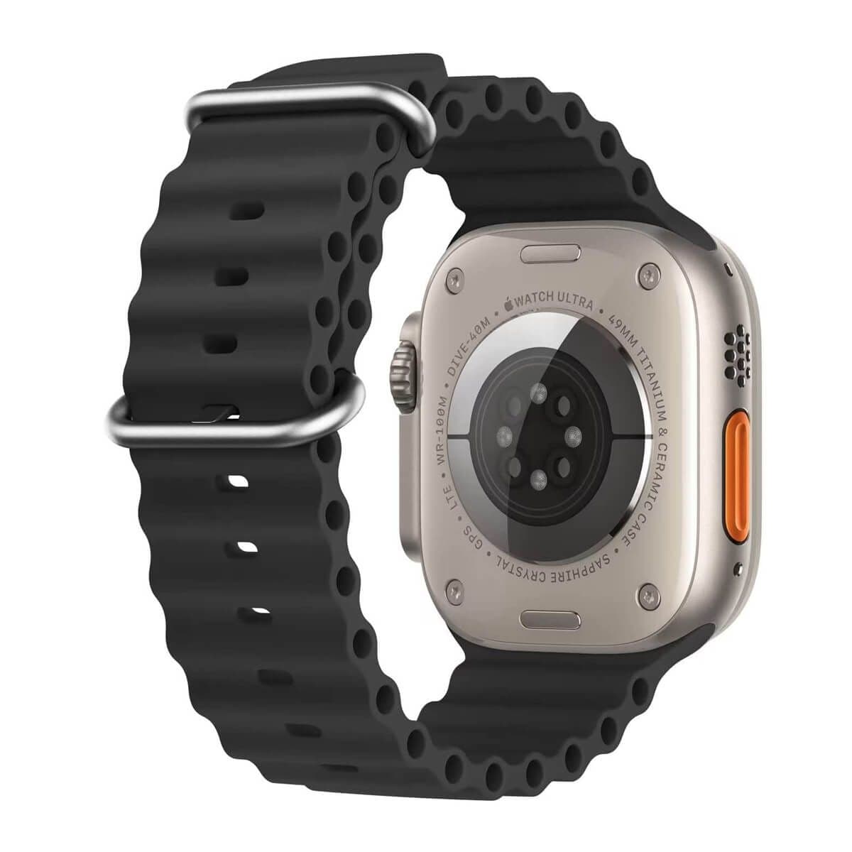 Silicone Ocean Style Strap for Apple Watch 42mm 44mm 45mm 49mm