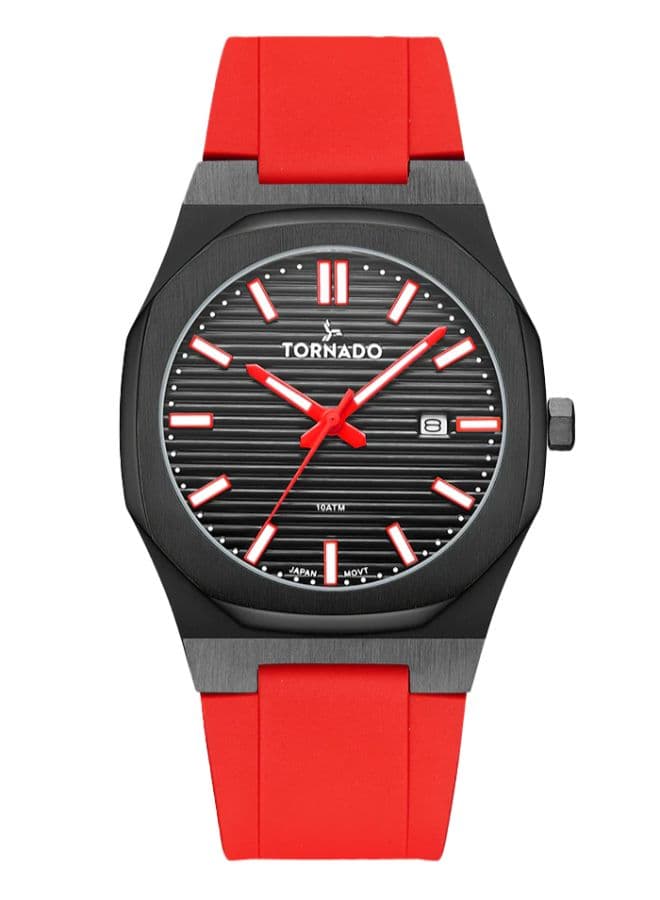 Tornado Spectra Men's Japan Quartz Movement Watch, Analog Display and Silicone Strap - T22002-BSRB