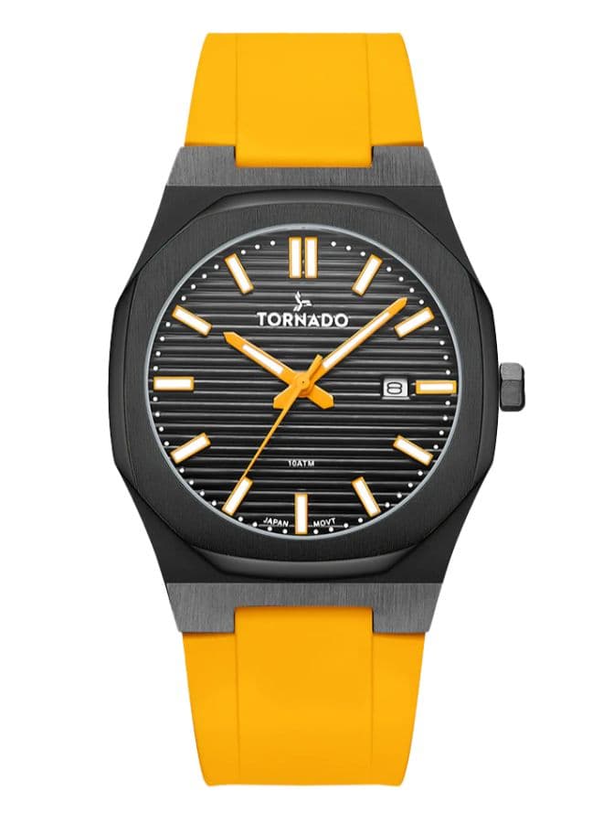 Tornado Spectra Men's Japan Quartz Movement Watch, Analog Display and Silicone Strap - T22002-BSYB