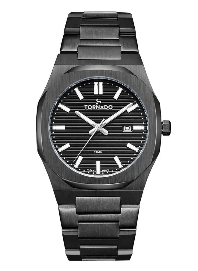 Tornado Gift Set Men's Miyota GM12 Movement Watch, Analog Display and Stainless Steel Strap - T23006C-XBXB-S