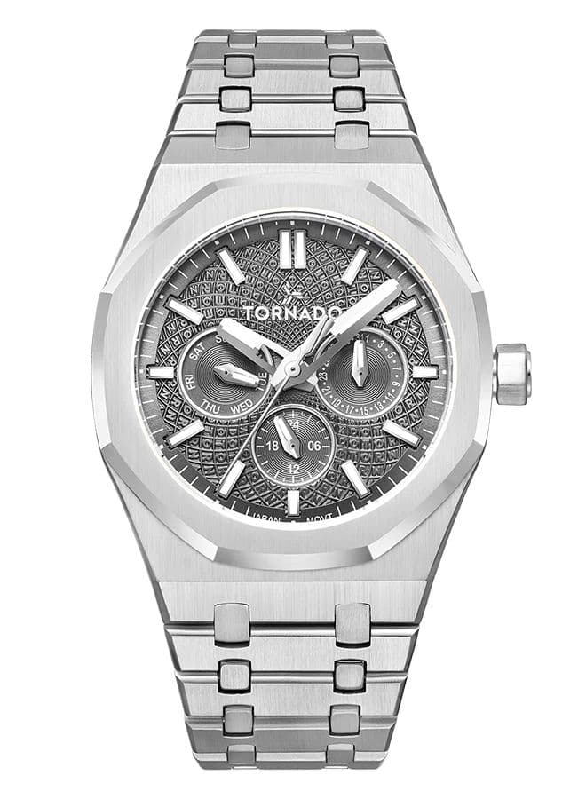Tornado Aurora Nova Men's Miyota 6P29 Movement Watch, Multi Function Display and Stainless Steel Strap - T23104-SBSX