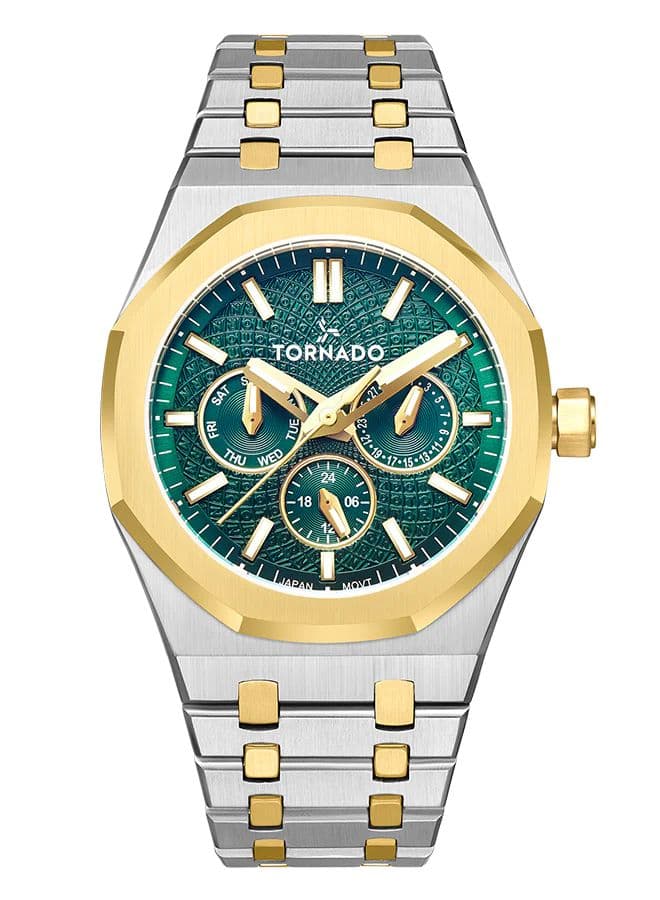 Tornado Aurora Nova Men's Miyota 6P29 Movement Watch, Multi Function Display and Stainless Steel Strap - T23104-TBTG
