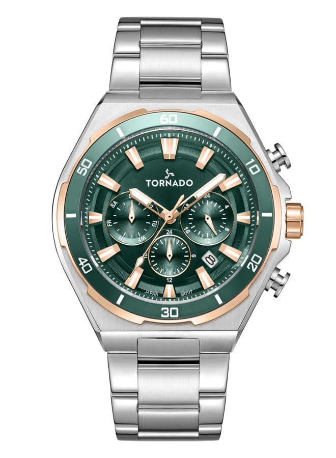 Tornado Stellar X Men's JP25 Movement Watch, Multi Function Display and Stainless Steel Strap - T24104-KBSHK