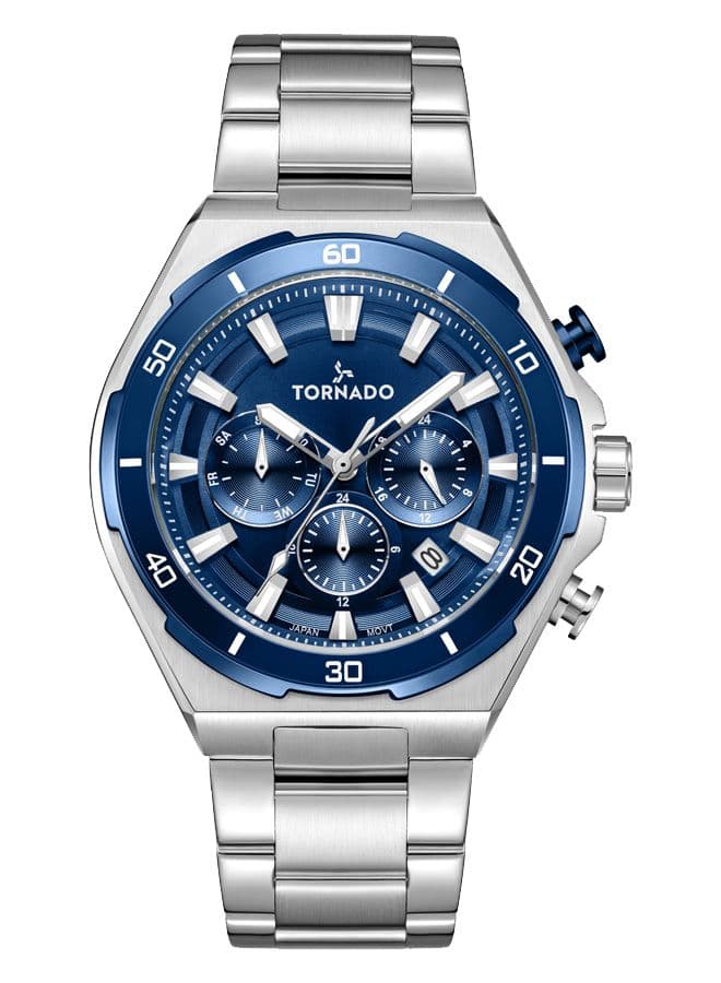 Tornado Stellar X Men's JP25 Movement Watch, Multi Function Display and Stainless Steel Strap - T24104-SBSN