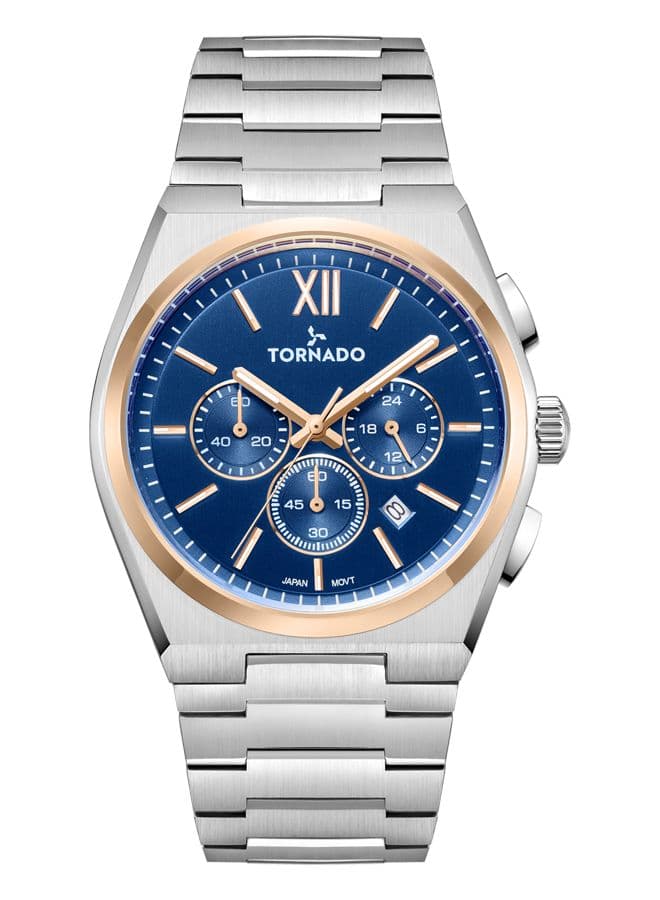 Tornado Aurora Nova Men's VD53 Movement Watch, Multi Function Display and Stainless Steel Strap - T24105-KBSN