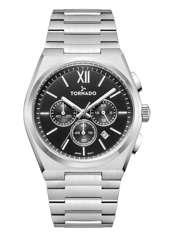 Tornado Aurora Nova Men's VD53 Movement Watch, Multi Function Display and Stainless Steel Strap - T24105-SBSB