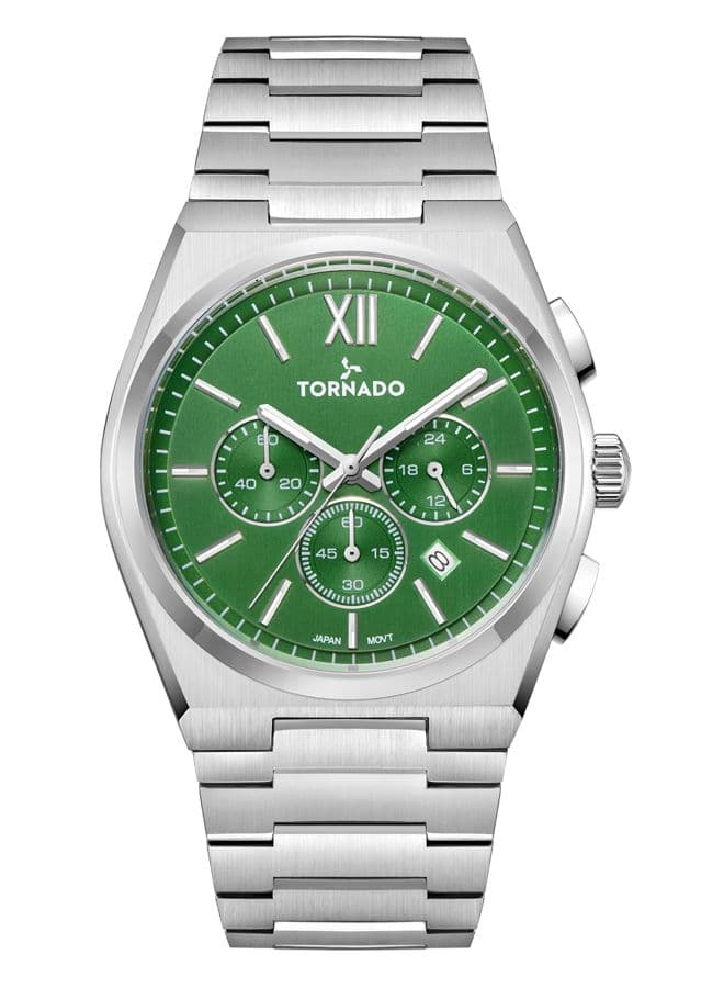 Tornado Aurora Nova Men's VD53 Movement Watch, Multi Function Display and Stainless Steel Strap - T24105-SBSH