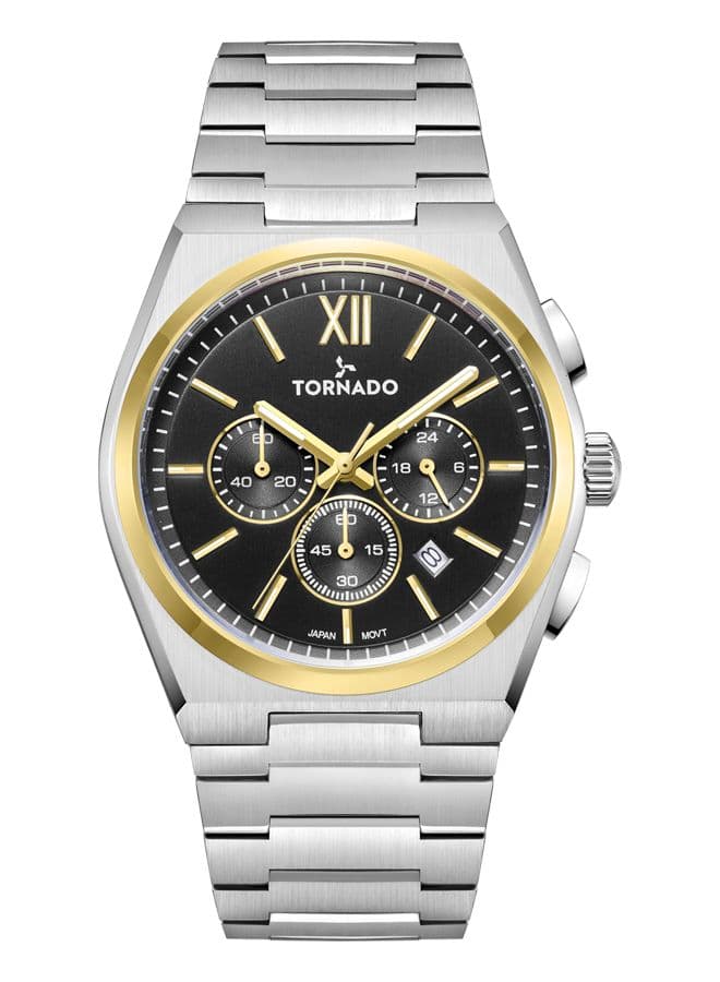 Tornado Aurora Nova Men's VD53 Movement Watch, Multi Function Display and Stainless Steel Strap - T24105-TBSB