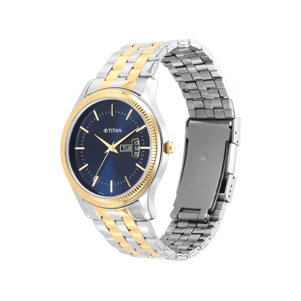 Titan Trendsetter Chic Blue Dial & Two-Tone Strap Watch for Men