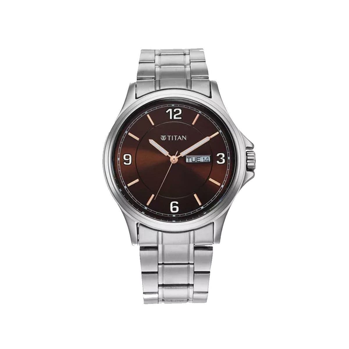 Titan Trendsetters Dark Brown Dial Analog Stainless Steel Strap watch for Men