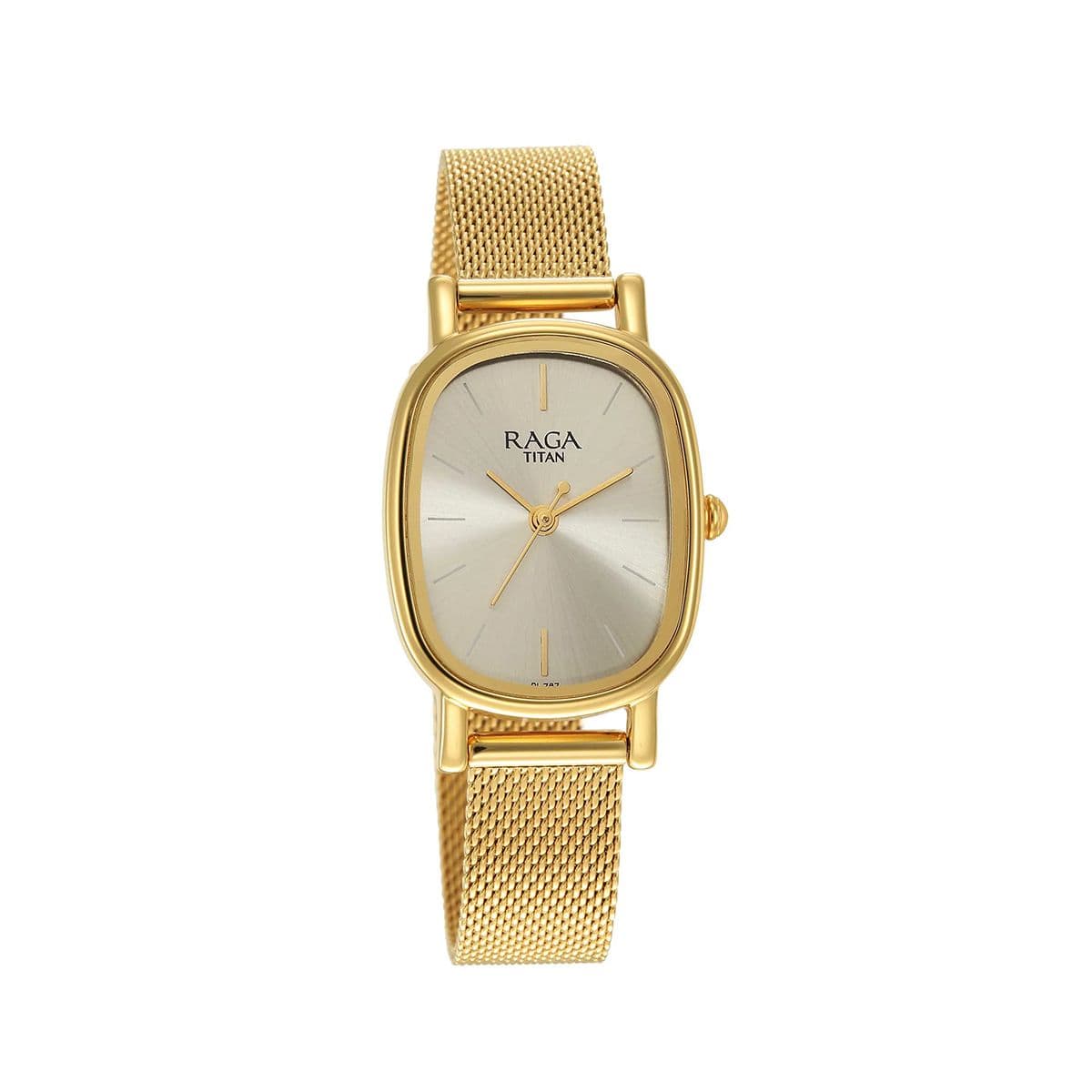 Titan Raga Viva Champagne Dial Analog Stainless Steel Strap watch for Women