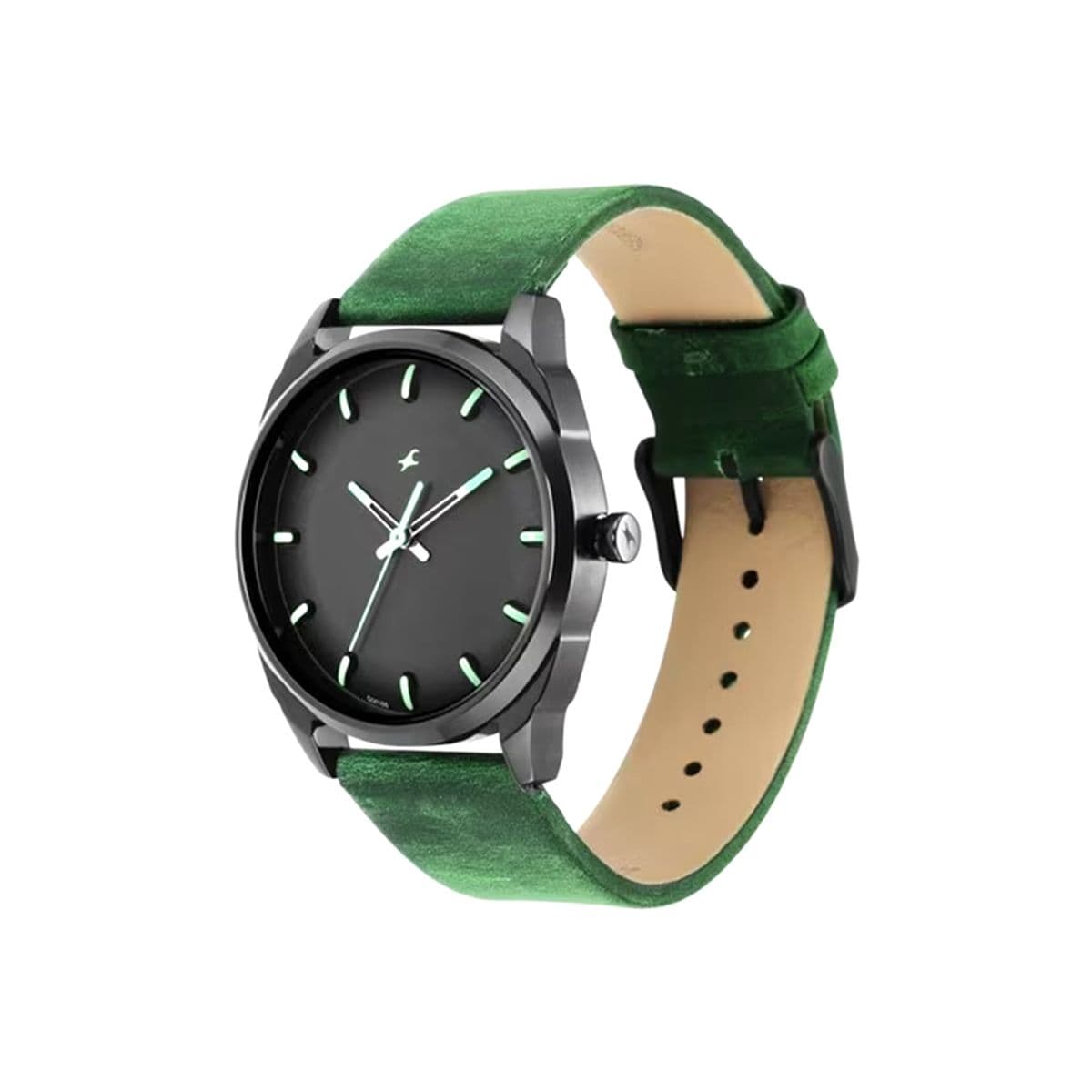 Fastrack After Dark Blue Dial Leather Strap Watch for Guys