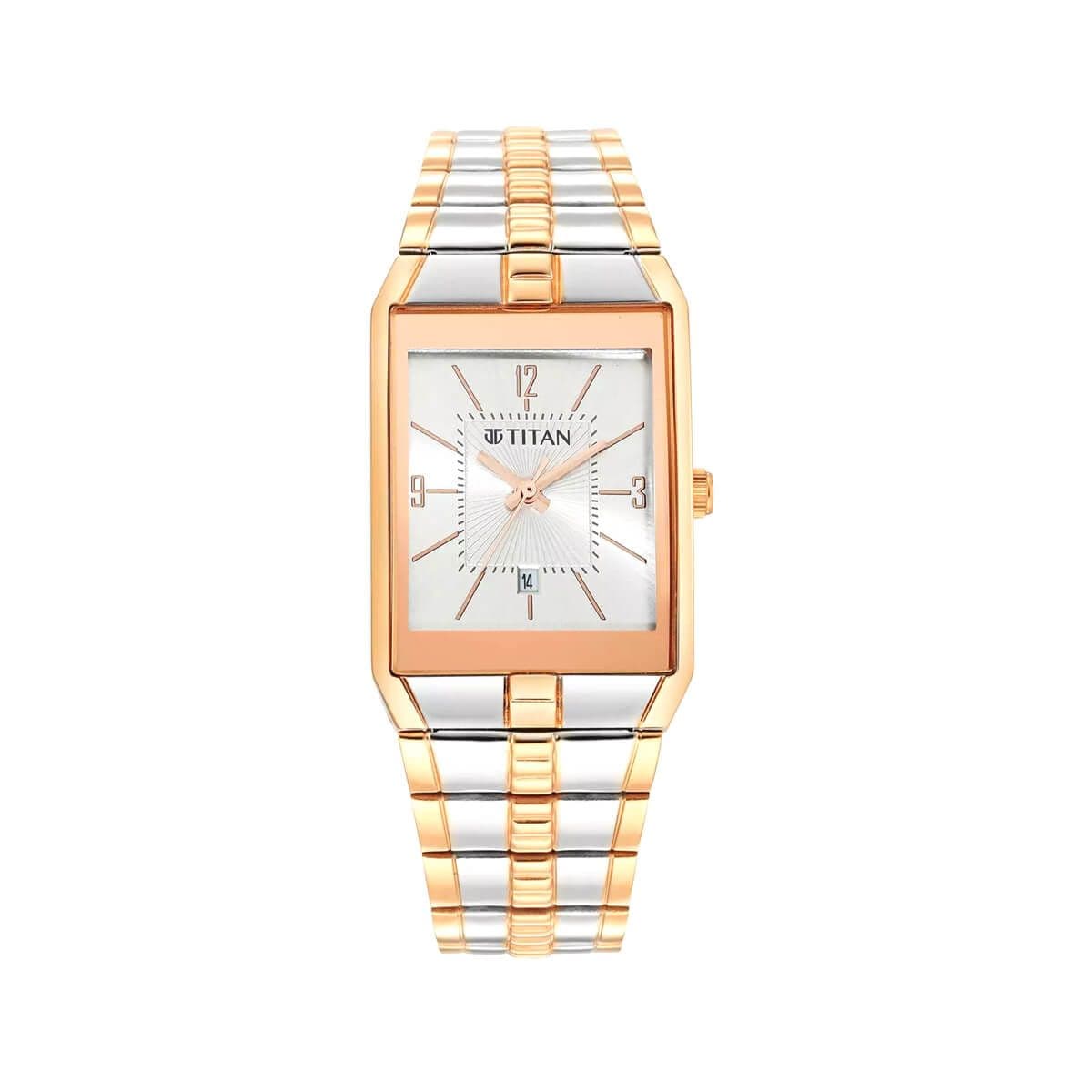 Titan Quartz Analog Silver Dial Stainless Steel Strap Watch for Men