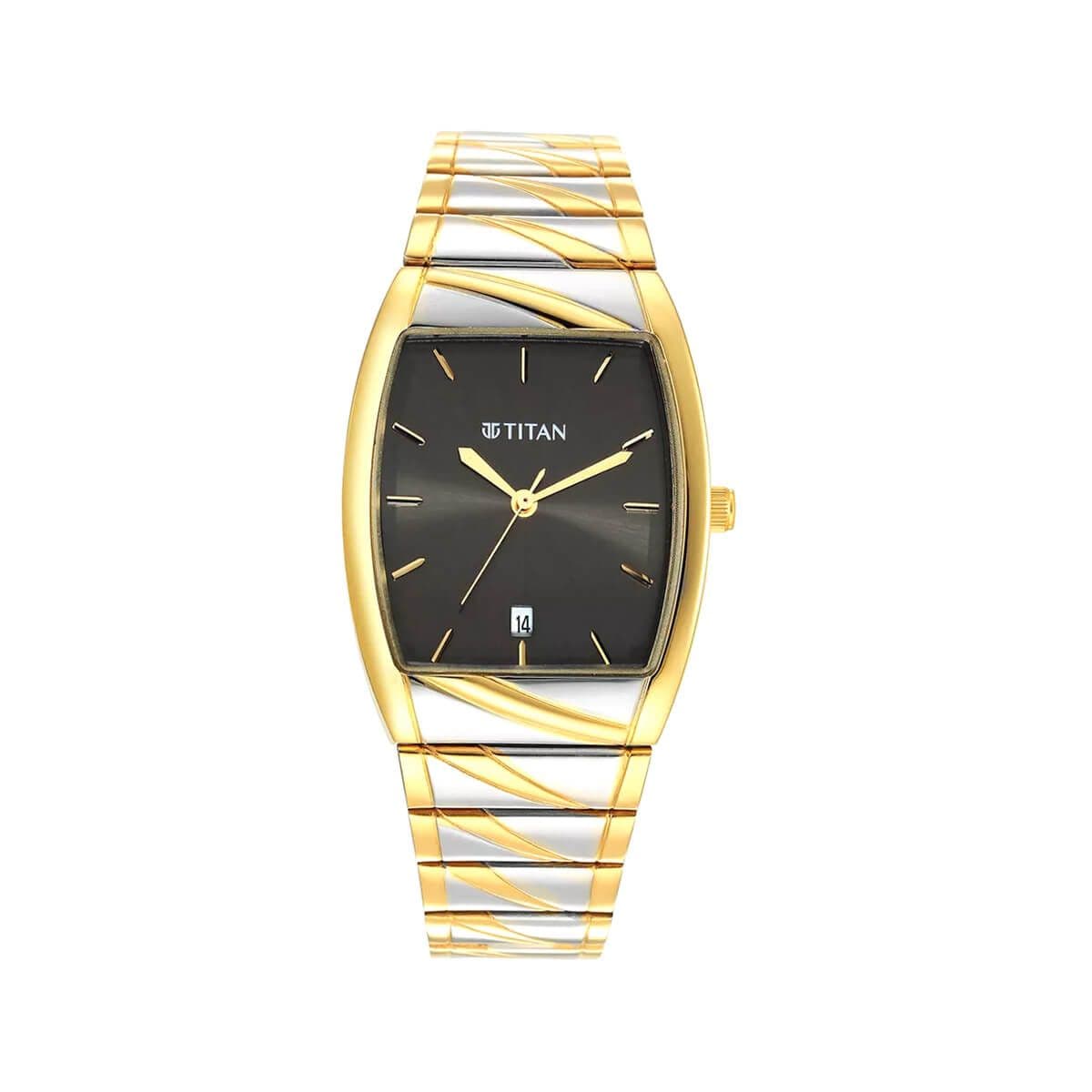 Titan Karishma Anthracite Dial Analog Stainless Steel Strap Watch for Men