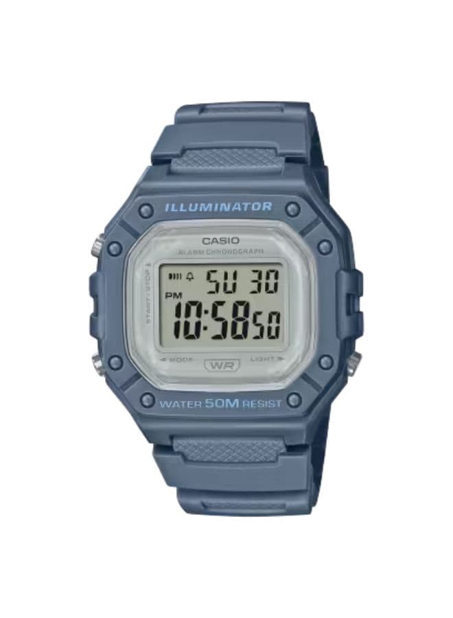 Casio Men's Watch, Digital Display and Resin Strap - W-218HC-2AVDF