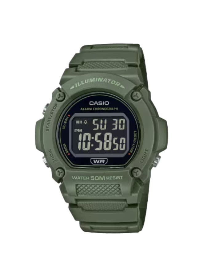Casio Men's Watch, Digital Display and Resin Strap - W-219HC-3BVDF