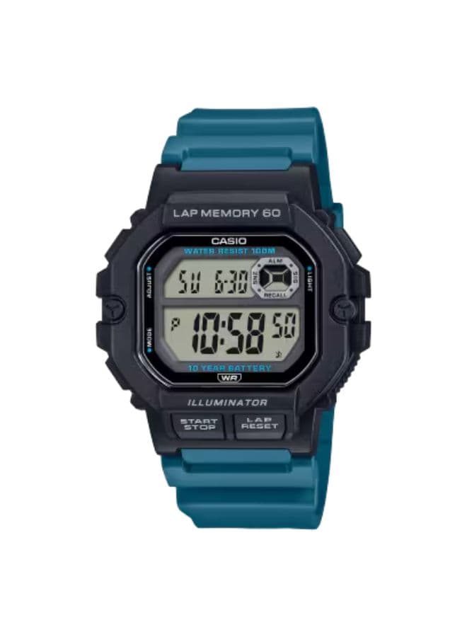 Casio Men's Watch, Digital Display and Resin Strap - WS-1400H-3AVDF
