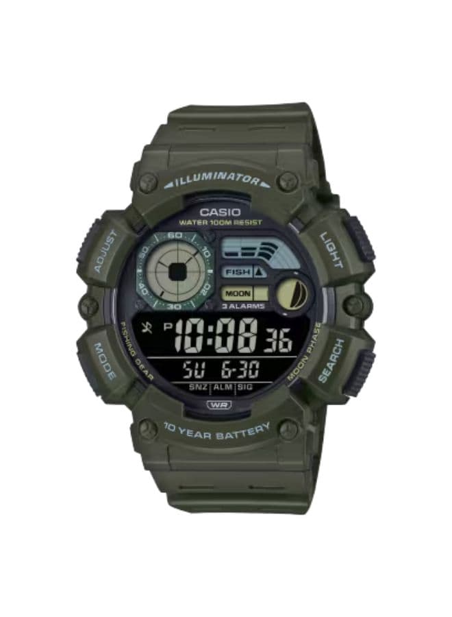 Casio Men's Watch, Digital Display and Resin Strap - WS-1500H-3BVDF