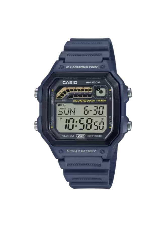 Casio Men's Watch, Digital Display and Resin Strap - WS-1600H-2AVDF